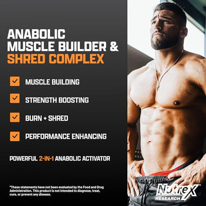 Nutrex Research Anabol Ripped Anabolic Muscle Builder for Men, 2-in-1 Muscle Builder