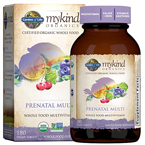 Garden of Life Organics Women’s Prenatal Multivitamin with Vitamin D3, B6, B12, C & Iron, Folate