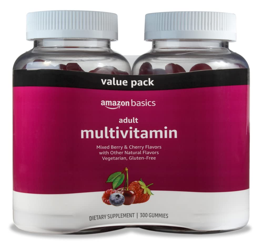 Amazon Basics Adult Multivitamin, 300 Gummies, 150-Day Supply, 150 Ct