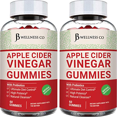 (2-Pack | 120 Gummies) Premium Apple Cider Vinegar Gummies - Raw, Natural, Unfiltered ACV 