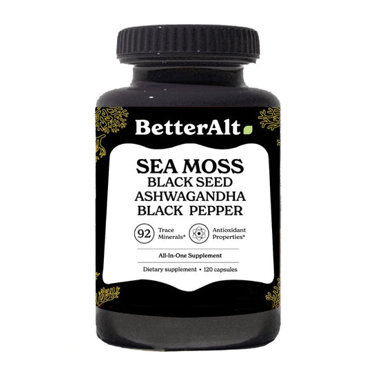 Better Alt Sea Moss Capsules- Irish Sea Moss with Black Seed Oil, Ashwagandha & Black 