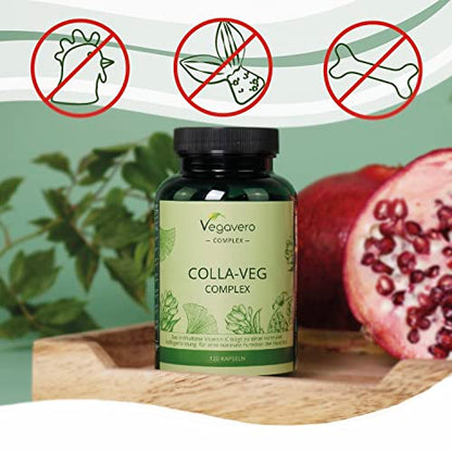 Vegavero Vegan Collagen Supplement | 2000mg | Complex with L-Lysine, L-Proline, Vitamin C (Acerola) & Superfoods Extracts | NO Additives, Lab-Tested | 120 Capsules