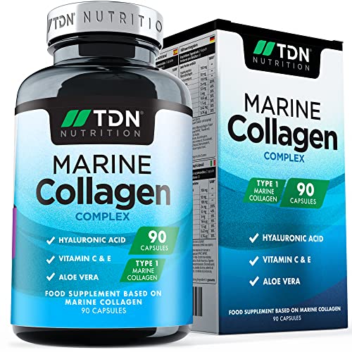 Marine Collagen Capsules 1400mg with Hyaluronic Acid, High Strength Collagen Supplement