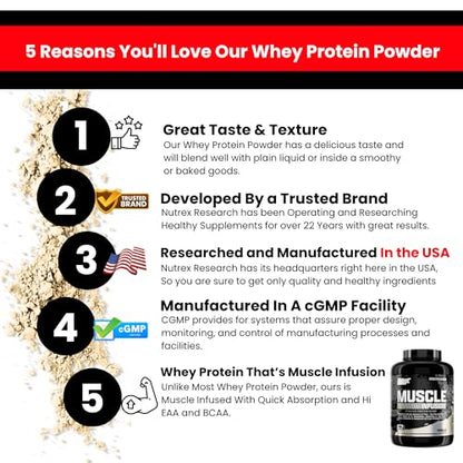 Nutrex Research Whey Protein Powder, Vanilla Muscle Infusion Whey Isolate w/EAA