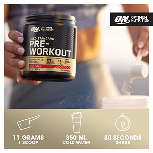 Optimum Nutrition Gold Standard Pre Workout Green Apple Flavoured Powder, 330g