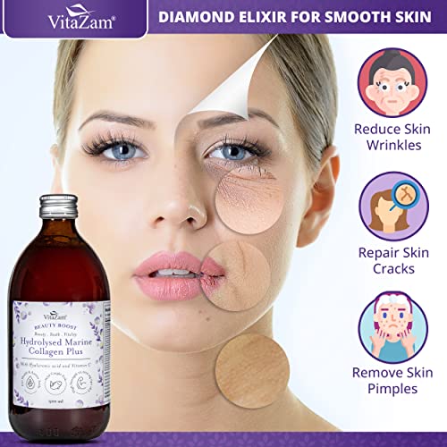 Diamond Elixir Marine Liquid Collagen Type 1 & 3 Hydrolysed Collagen Peptides 10000mg