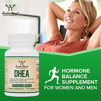 DHEA 100mg | 180 Capsules | Max Strength 6 Month Supply | Third Party Tested | Hormone