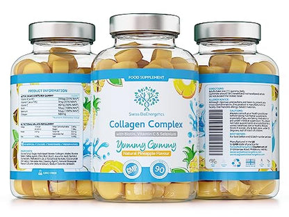 Collagen Complex - 90 Natural Pineapple Flavour Chewable Yummy Gummies