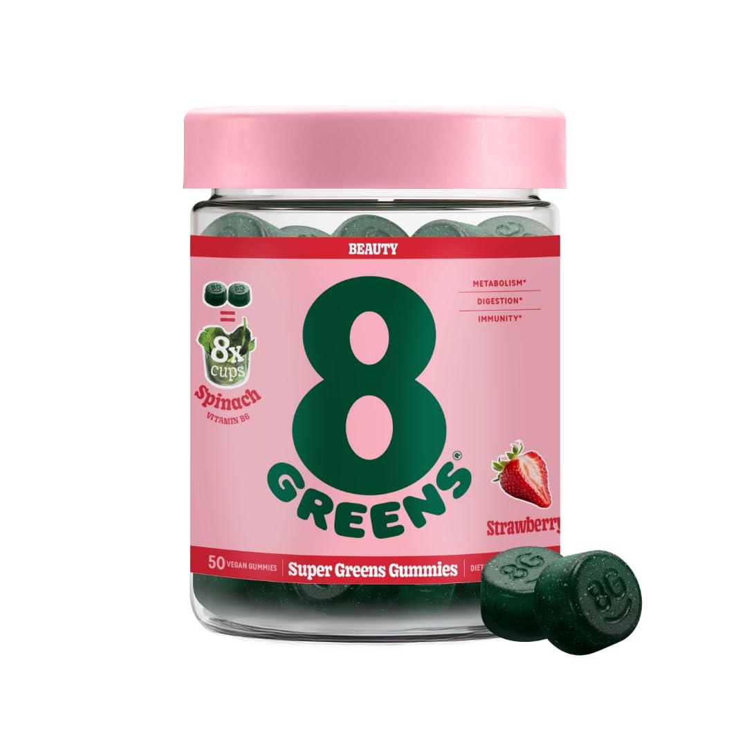 8Greens Skin Gummies with Collagen & Biotin - for Healthy Skin, Hair, and Nails