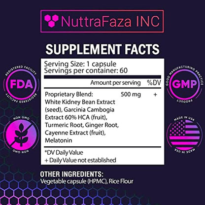 NuttraFaza INC (2 Pack) Night Time Weight Loss Pills for Women Belly Fat Burner