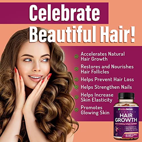 Hair Growth Vitamins for Women | Biotin 10,000mcg, Collagen, Patented OptiMSM