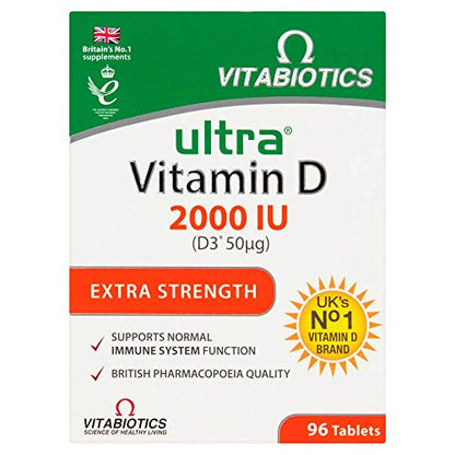 Vitabiotics Ultra Vitamin D Tablets 2000IU Extra Strength - 96 Count ( Pack of 1)