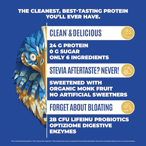 BIRDMAN Falcon Organic Vegan Protein Powder Vanilla, 24g Protein, Sugar Free, Probiotics