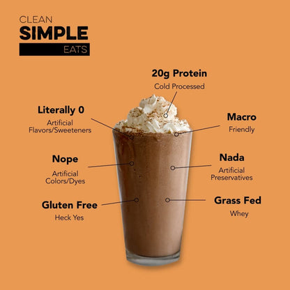 Clean Simple Eats Chocolate Peanut Butter Whey Protein Powder, Natural Sweetened