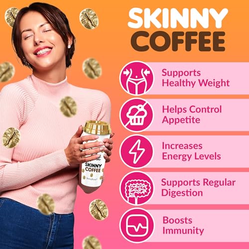 Skinny Boost Skinny Coffee- (Unflavored) Instant Sticks Made with Arabica Coffee, Garcinia