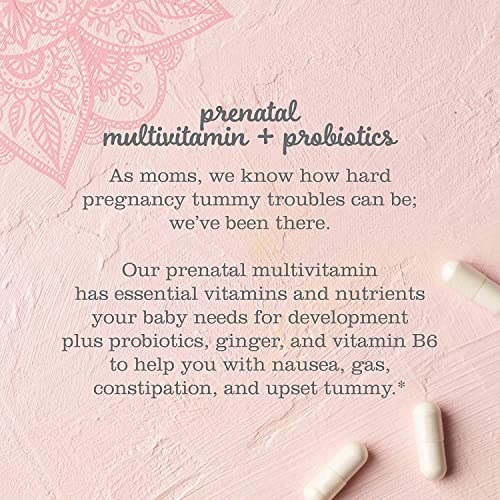 Mommy's Bliss Prenatal Multivitamin + Probiotic for Women w/ Folic Acid, Supports Baby