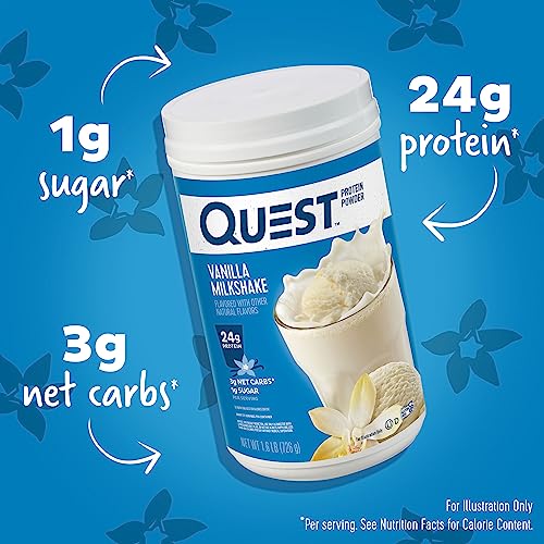 Quest Nutrition Vanilla Milkshake Protein Powder, 24g of Protein, 1g of Sugar, Low Carb