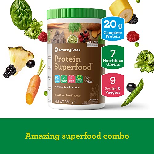 Amazing Grass Protein Superfood, Organic Vegan Protein Powder with Fruit and Vegetables