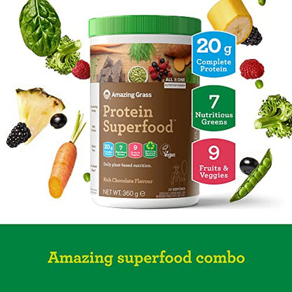 Amazing Grass Protein Superfood, Organic Vegan Protein Powder with Fruit and Vegetables