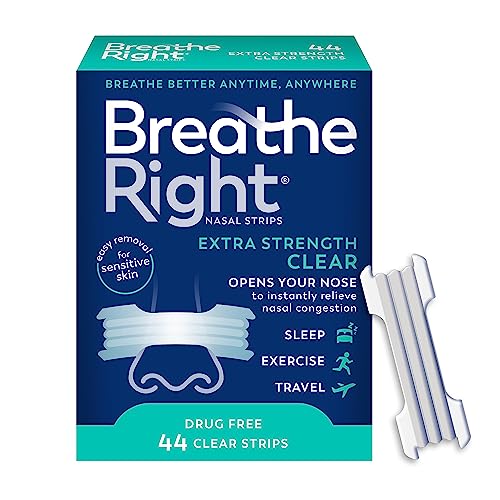 Breathe Right Nasal Strips | Extra Strength | Clear | For Sensitive Skin