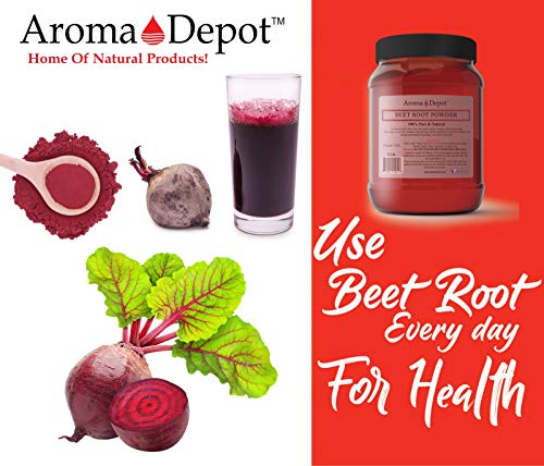 Beet Root Powder 8 oz. by Aroma Depot Raw & Non-GMO I Vegan & Gluten Free I Nitric Oxide Booster I Boost Stamina and Increases Energy I Immune System Booster I 100% Natural