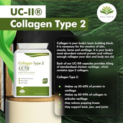 UC-II® Collagen Type 2-40mg - 60 Capsules | Joint Support | Manufactured in The UK