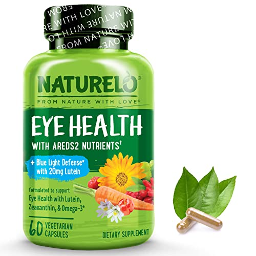 NATURELO Eye Vitamins - AREDS 2 Formula Nutrients with Lutein, Zeaxan