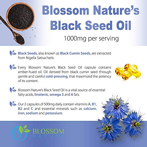 Black Seed Oil Capsules 1000mg - Premium Black Cumin Seed Oil Capsules - Black Seed