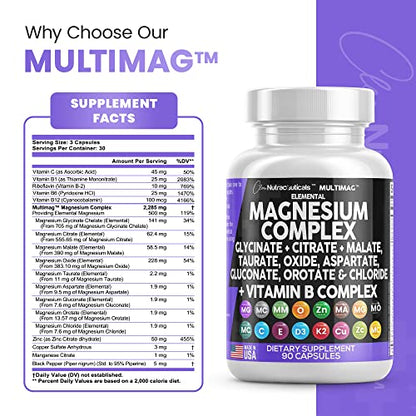 Magnesium Complex 2285mg with Glycinate Citrate Malate Oxide Taurate