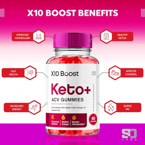 (2 Pack) X10 Boost Keto ACV Gummies Advanced Weight Loss, X10 Boost Keto