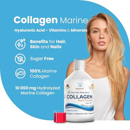 Swedish Nutra Liquid Marine Collagen - Sugar Free Berry Flavour | Minimize Fine Lines, Wrinkles & Improve Skin Elasticity