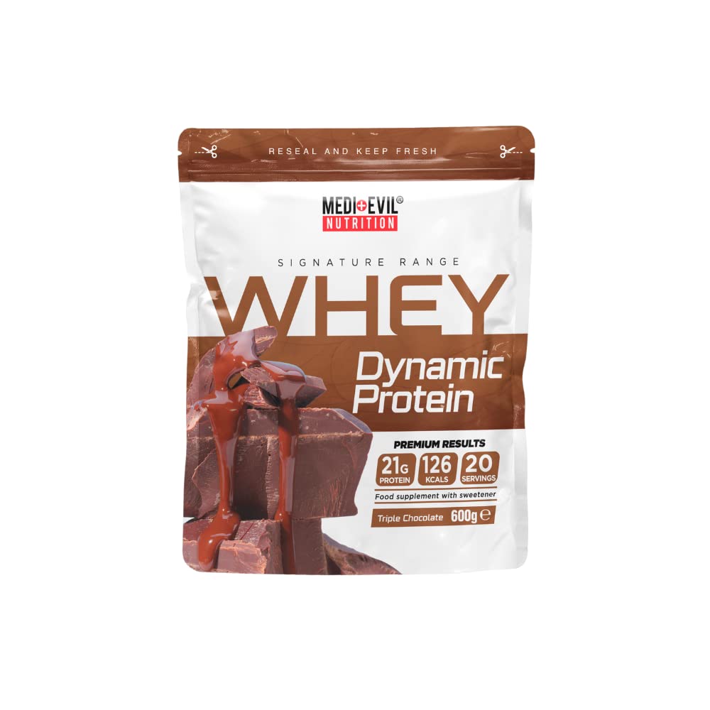 Medi-Evil Nutrition Whey Dynamic Protein, Triple Chocolate Flavour, 600g, 20 Servings