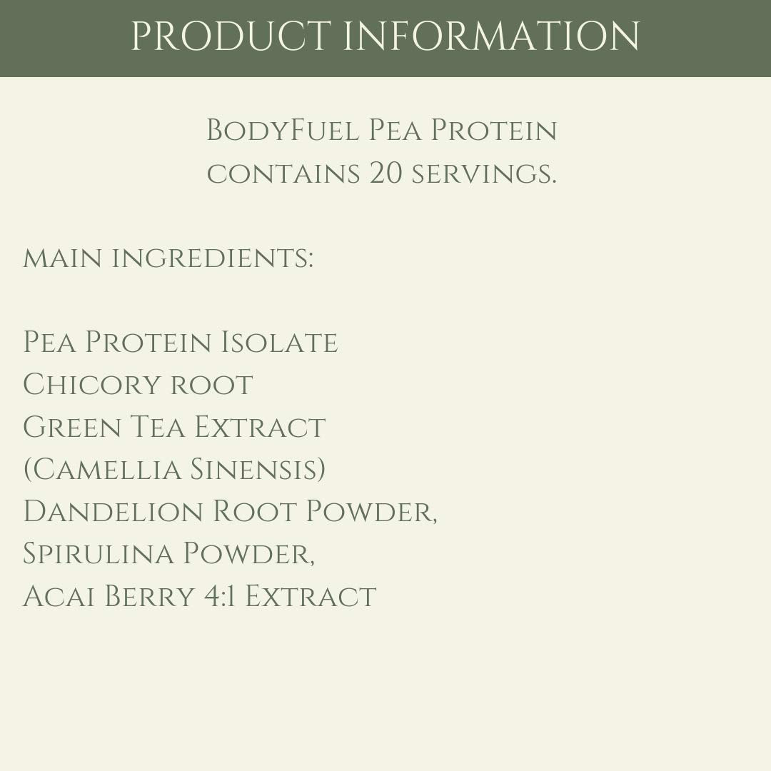 Complementary Supplements - BodyFuel Hypoallergenic Pea Protein Isolate Powder Plus Phytonutrients