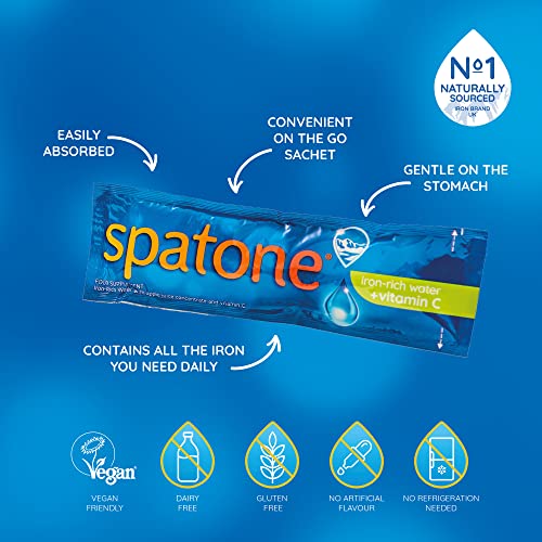 Spatone Natural Liquid Iron Supplement, Apple Flavour With Vitamin C (28 Sachets)