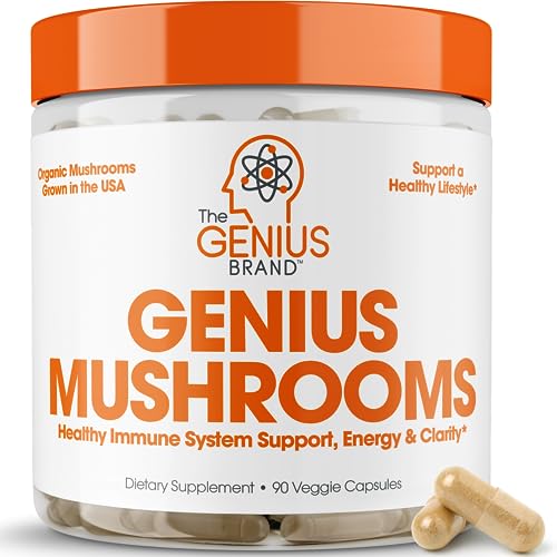 Genius Mushroom - Lions Mane, Cordyceps and Reishi - Immune System Booster 