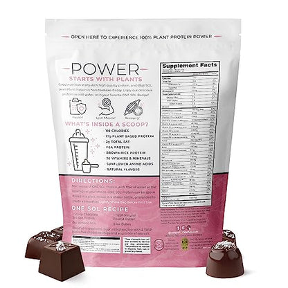 One Sol Lean Plant Protein Powder Chocolate Sea Salt, Low Carb, Gluten Free, Lactose