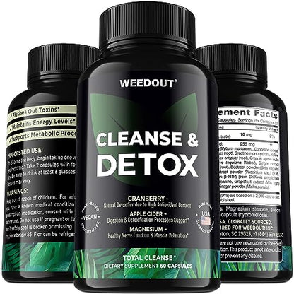 WEEDOUT Total Cleanse Detox Pills - Full Body Cleanser Detox - Fast Toxin Rid - Natural 