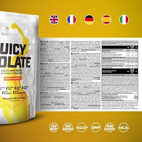 BioTechUSA Juicy Isolate | Gluten-Free, Lactose-Free, Sugar-Free | Refreshing Protein Soft Drink