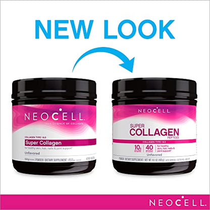 NeoCell Super Collagen Powder, 10g Collagen Peptides per Serving, Gluten Free