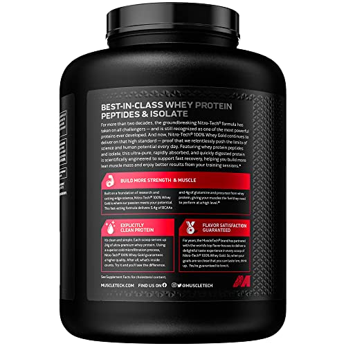 Muscletech Whey Protein Powder (Strawberry Shortcake, 5LB) - Nitro-Tech Whey Protein