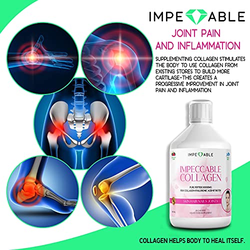 IMPECCABLE Collagen 10.000mg hydrolyzed Sugar Free Liquid Marine Collagen | Supplements for Women and Men