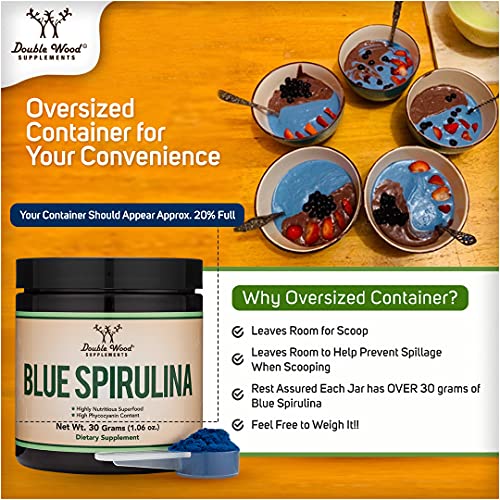 Blue Spirulina Powder - Maximum 35% Phycocyanin Content, Superfood Powder from Blue