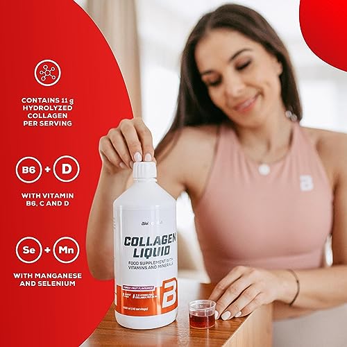 BioTechUSA Collagen Liquid, Flavored Dietary Supplement Drink with Collagen, Vitamins