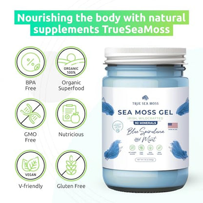 TrueSeaMoss Wildcrafted Irish Sea Moss Gel – Nutritious Raw Seamoss Rich in Minerals