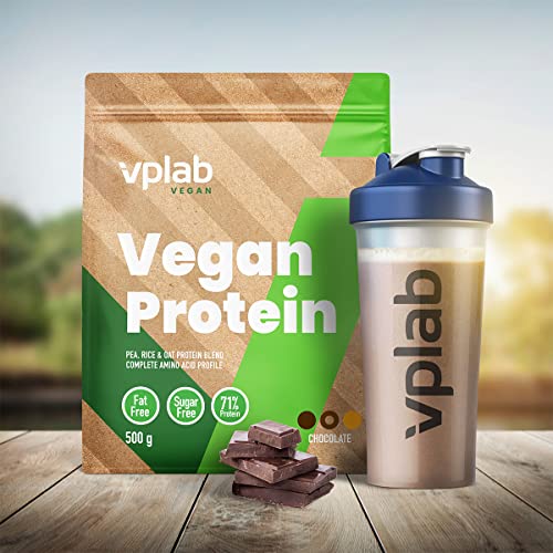 VPlab Vegan Protein Powder 500g - 16 Servings, 100% Plant Based and Natural Vegan Protein Shake