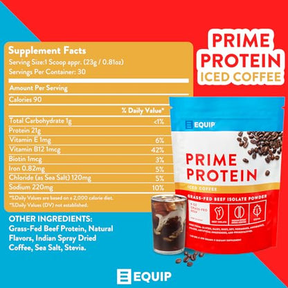 Equip Foods Prime Protein - Grass Fed Beef Protein Powder Isolate - Paleo and Keto