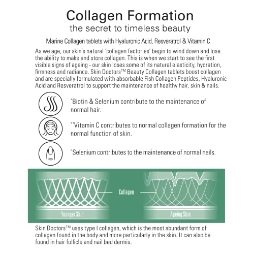 Skin Doctors Collagen Tablets | 2500mg | Hydrolysed Marine Collagen | Hyaluronic Acid