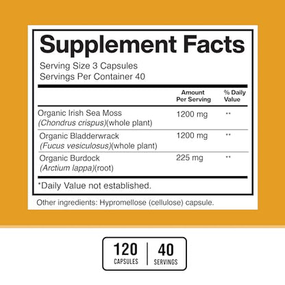 American Standard Supplements Irish Sea Moss 1200mg, Bladderwrack 1200mg