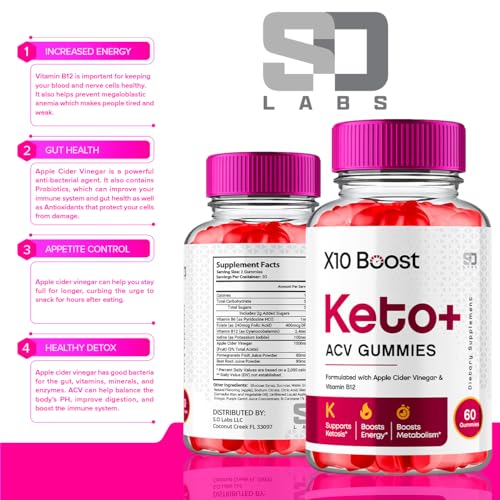 (2 Pack) X10 Boost Keto ACV Gummies Advanced Weight Loss, X10 Boost Keto