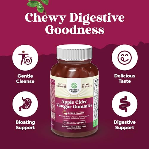 Apple Cider Vinegar ACV Gummies - Gut Health & Natural Energy Supplement with Vitamin